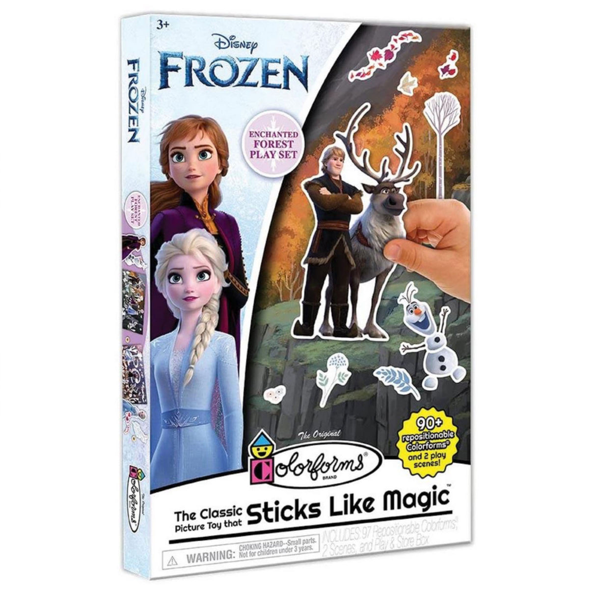 Colorforms Frozen classic playset with repositionable shapes featuring Frozen characters for imaginative storytelling.