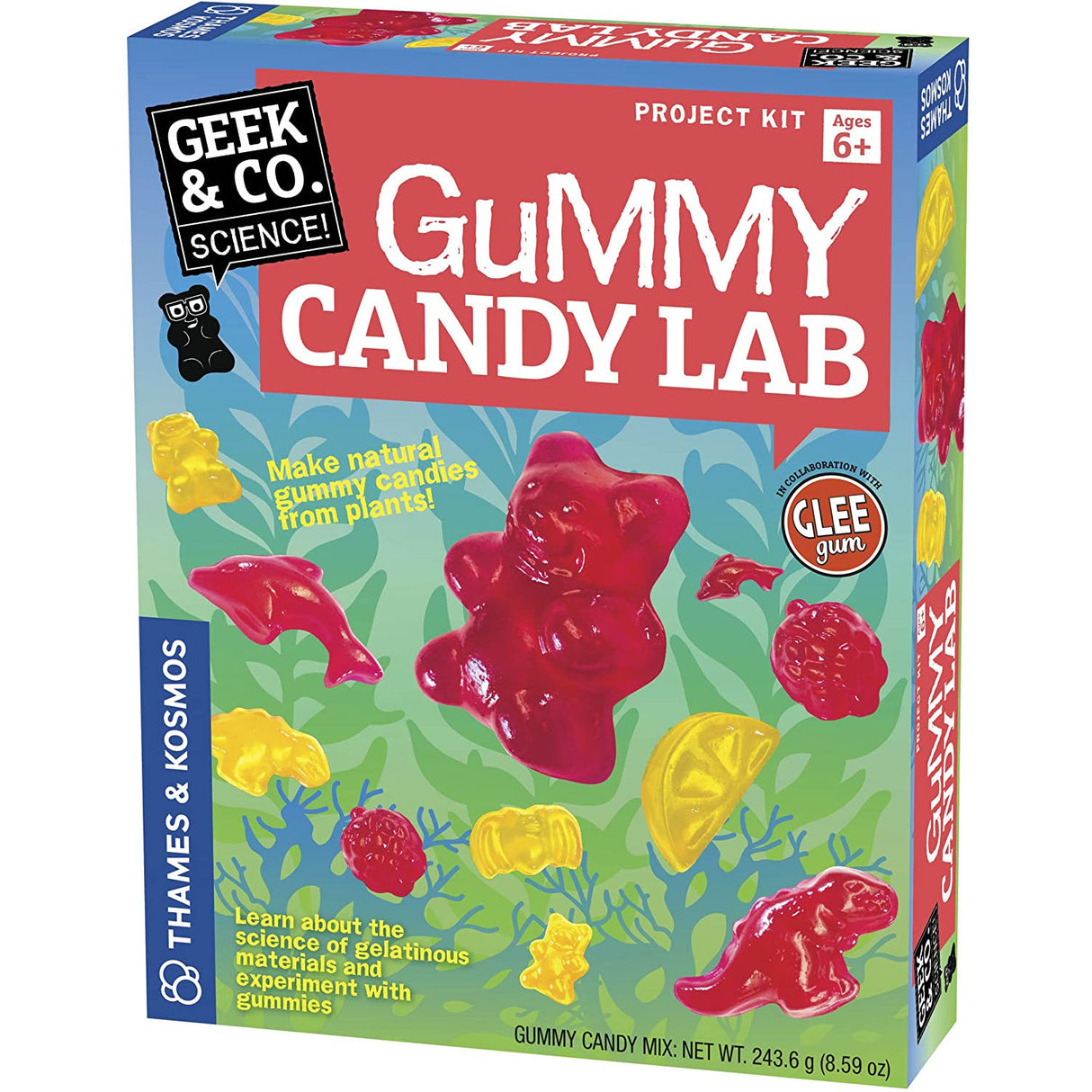 Gummy Candy Lab kit box showing colorful gummy shapes and natural gummy candy science project for kids ages 6+