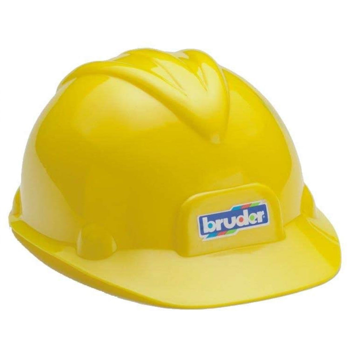 Yellow lightweight construction helmet for children, modeled after the original for imaginative play, titled Construction Helmet.