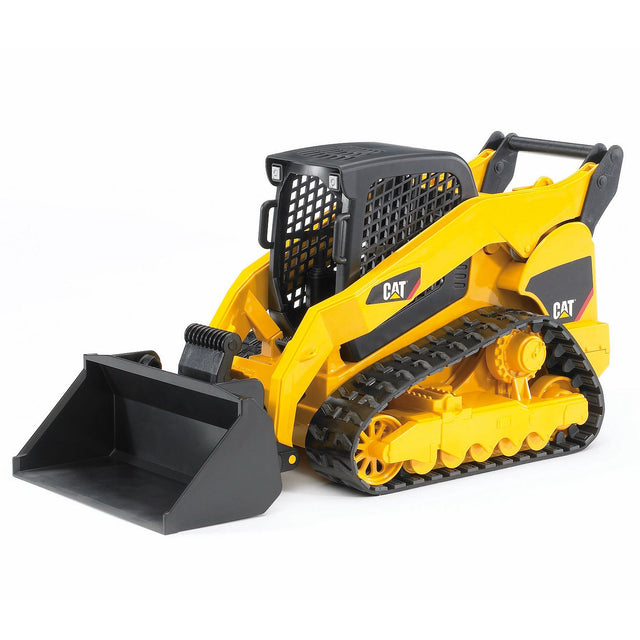 Cat Compact Truck Loader toy with movable arm, rubber tracks, and detailed cab for realistic play in small spaces.