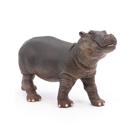 Cute and detailed Hippo Calf figurine standing, perfect pocket-sized collectible for ages 5 and up.