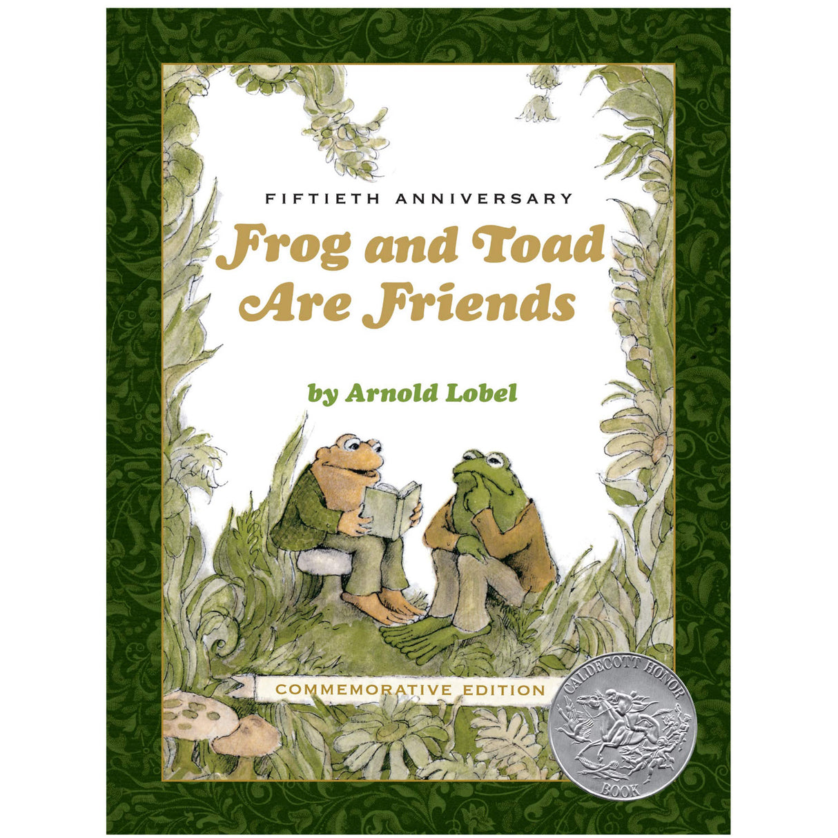 Frog & Toad Are Friends Anniversary Edition cover with frogs reading, celebrating 50 years of the classic children’s book by Arnold Lobel.