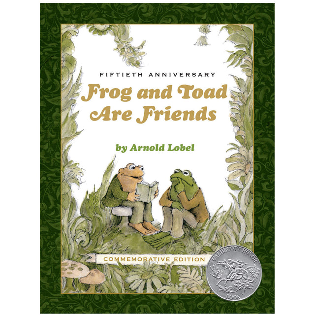 Frog & Toad Are Friends Anniversary Edition cover with frogs reading, celebrating 50 years of the classic children’s book by Arnold Lobel.