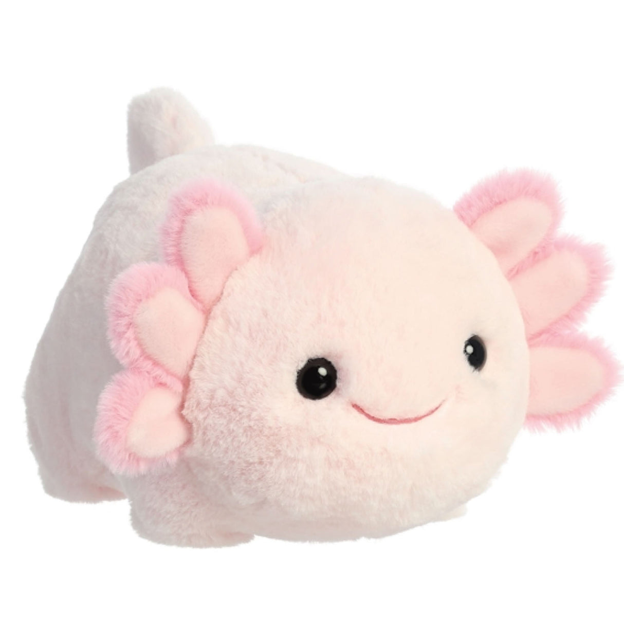 Spudster Axolotl Axel plush toy with soft pink body and cute smiling face, perfect for cuddling and play.