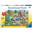 60pc Home on the Range Puzzle featuring a colorful farm scene with animals, barn, tractor, and countryside details for kids 4+