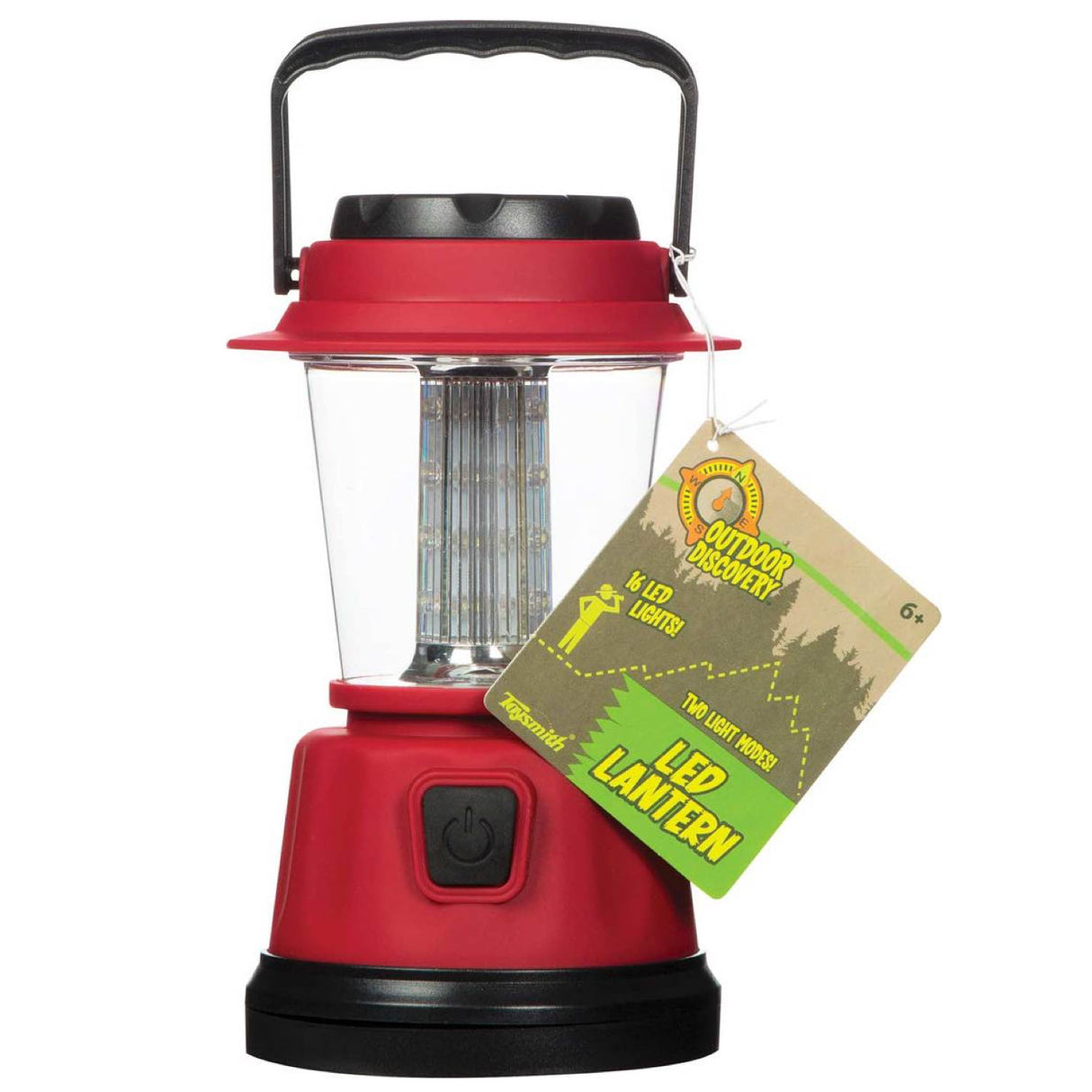 Red LED Lantern with 16 lights and two modes, perfect for backyard camps and outdoor adventures.