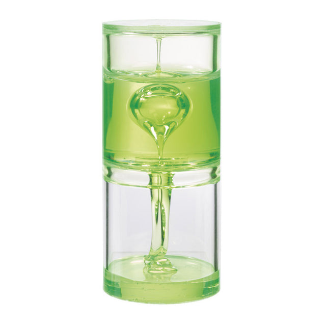 Ooze Dribbler with green slow-flowing liquid providing a relaxing and mesmerizing sensory experience.