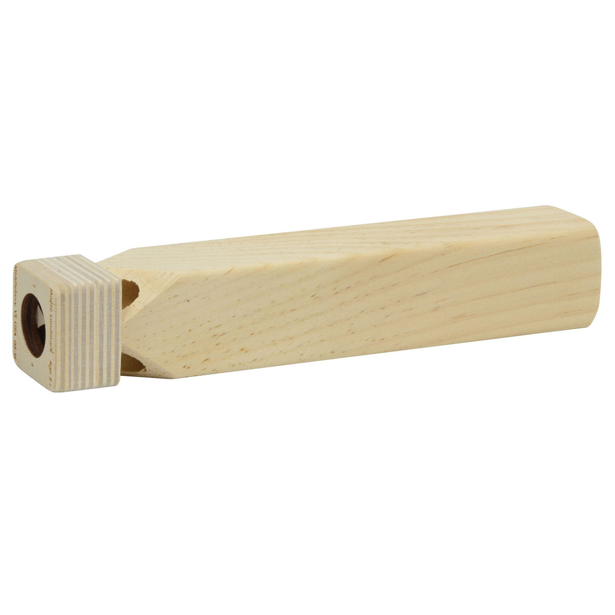 Wooden Train Whistle made of pine and birch plywood, 4-tone sound, 8-1/4" long, crafted in Vermont, USA.