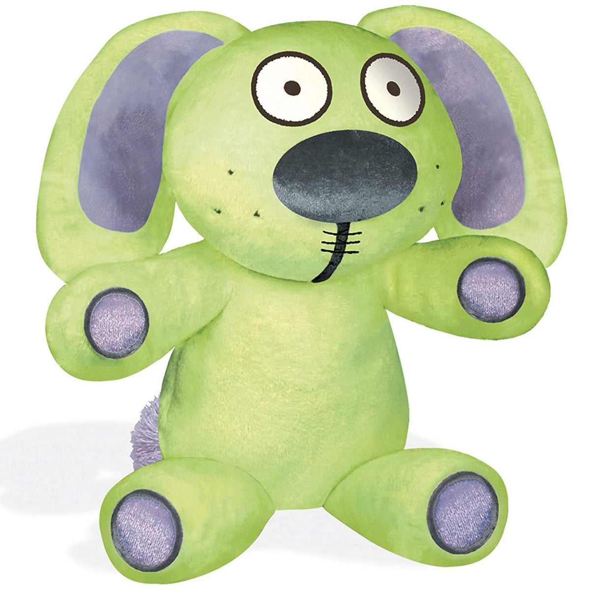 Knuffle Bunny plush toy with embroidered eyes, velvet nose, and soft velour body, perfect for children 12 months and up.