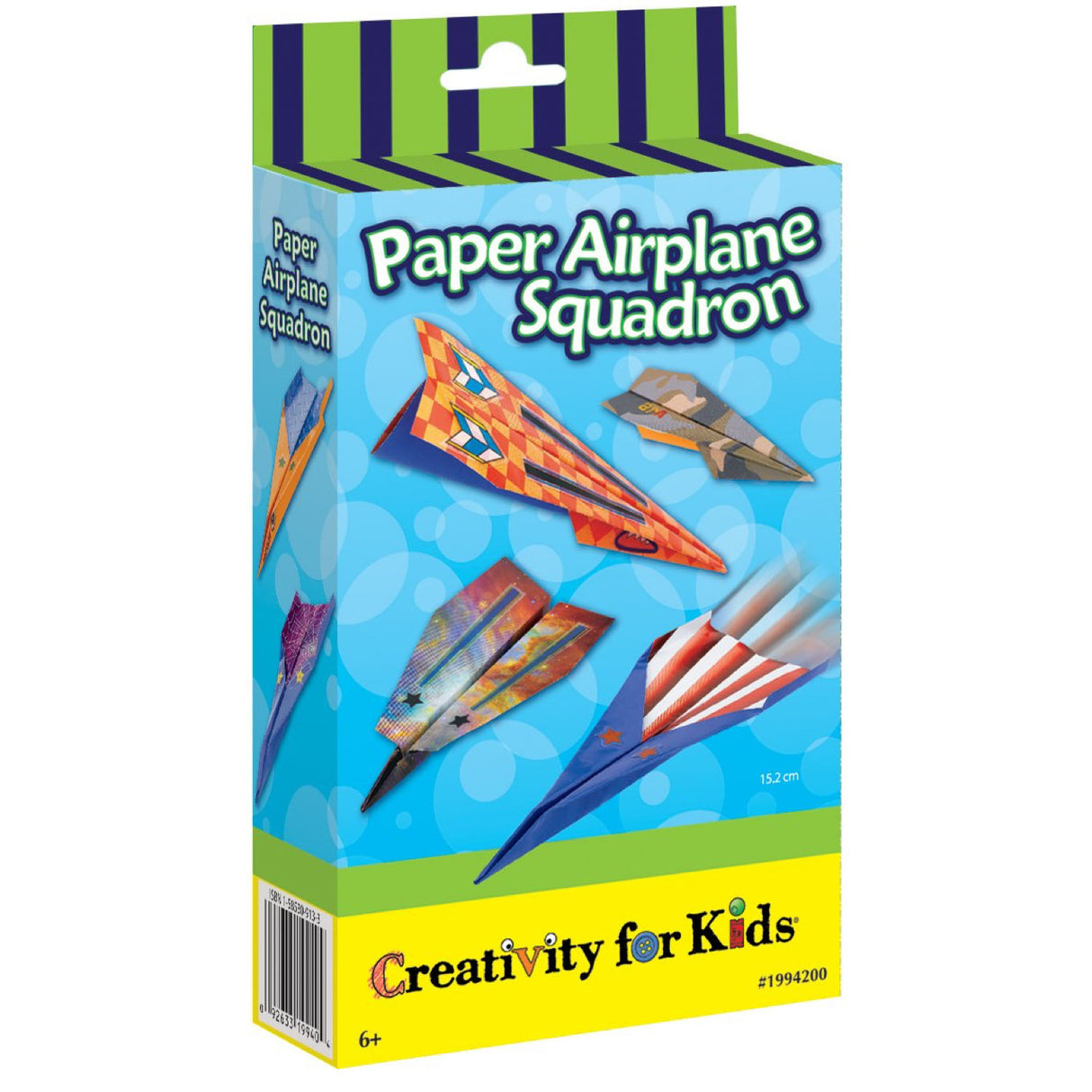 Paper Airplane Squadron craft kit box featuring colorful paper airplanes for creative kids ages 6 and up.