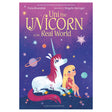 Uni the Unicorn in the Real World book cover with unicorn and girl sitting beneath a starry sky.