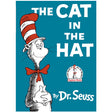 The Cat in the Hat book cover featuring the iconic cat in a red and white striped hat by Dr. Seuss