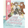 The Great Indoors cover showing animals gathered inside a messy home, ready for fun and mischief.
