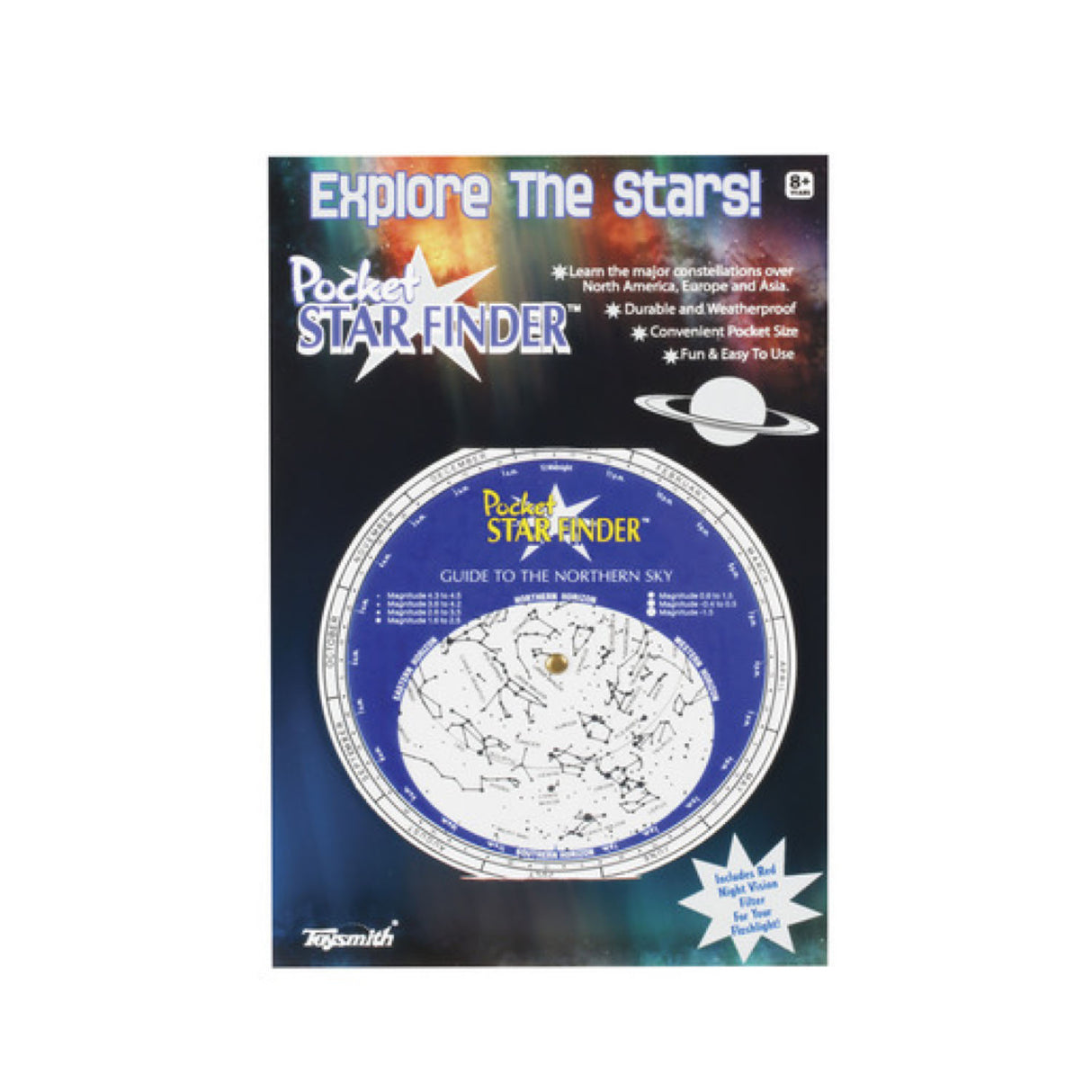 Pocket Star Finder with night vision filter, durable and weatherproof, fits easily in a pocket for stargazing adventures.