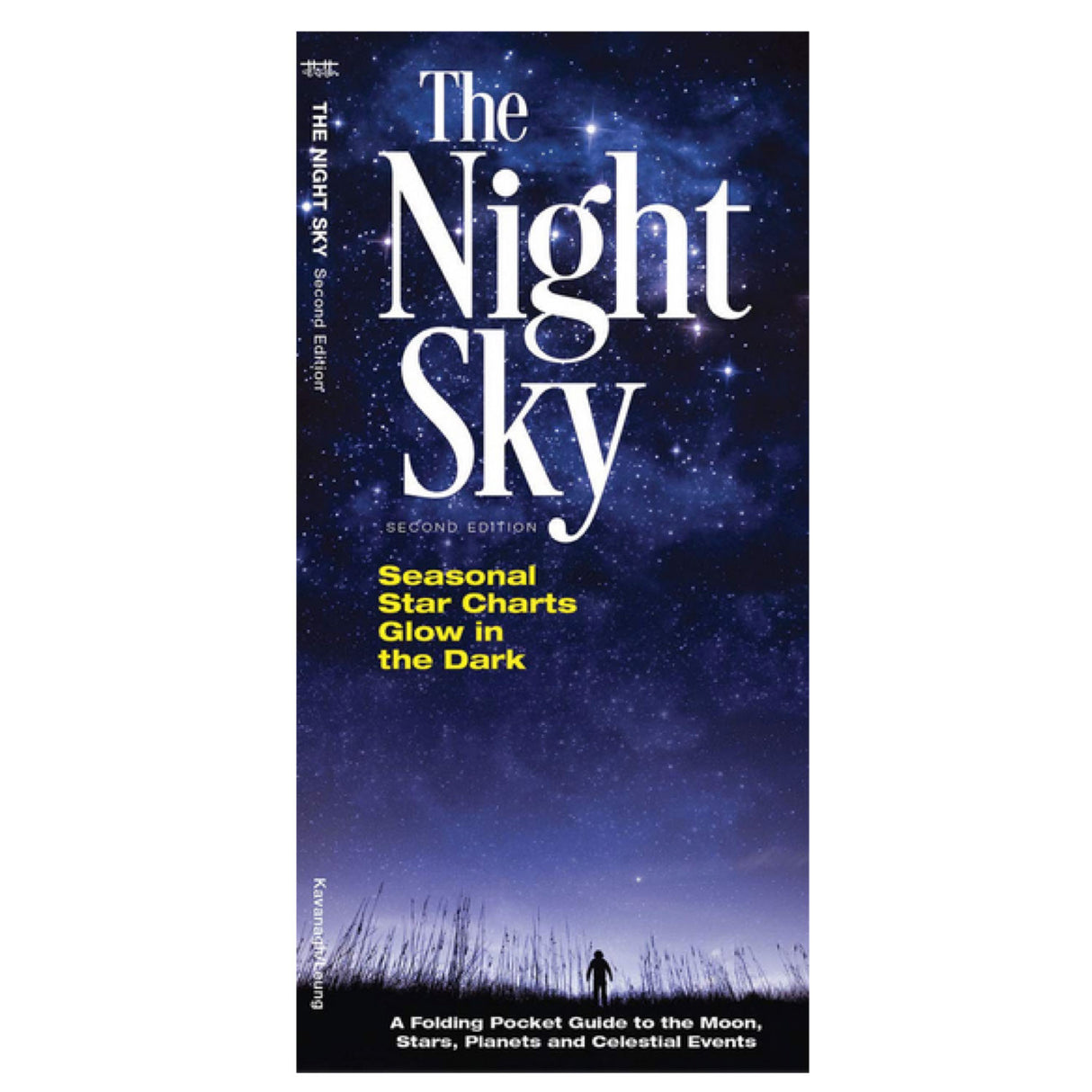 Pocket Night Sky Guide showing glow-in-the-dark seasonal star charts and celestial event information in a durable folding pamphlet.