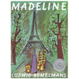 Cover of Madeline book showing children marching near Eiffel Tower with trees around by Ludwig Bemelmans.