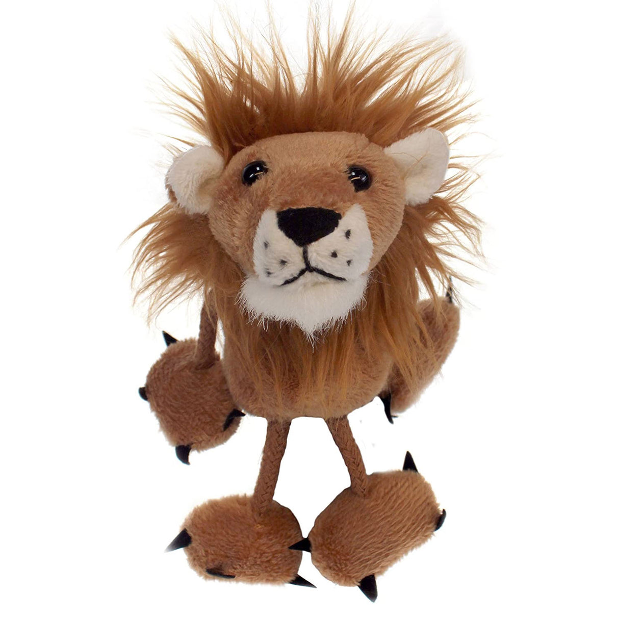 Lion Finger Puppet plush toy with fluffy mane and soft paws, perfect for imaginative play and storytelling.