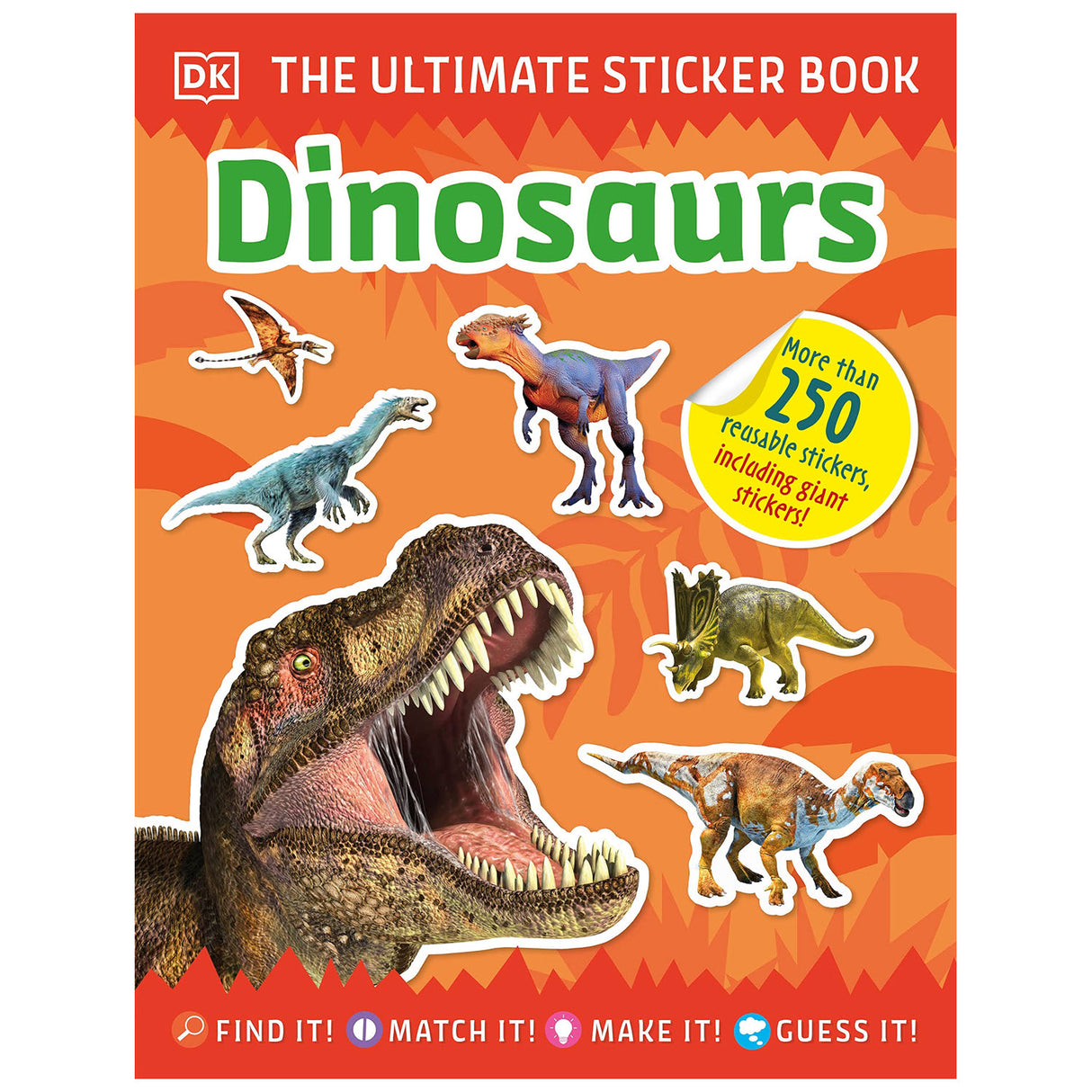 Ultimate Sticker Book | Dinosaurs featuring colorful dinosaur stickers and fun educational activities for kids.