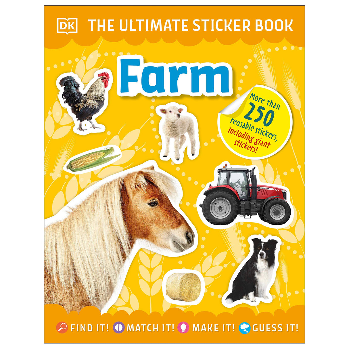 Ultimate Sticker Book | Farm with over 250 reusable stickers featuring farm animals, vehicles, and fun activities for kids.