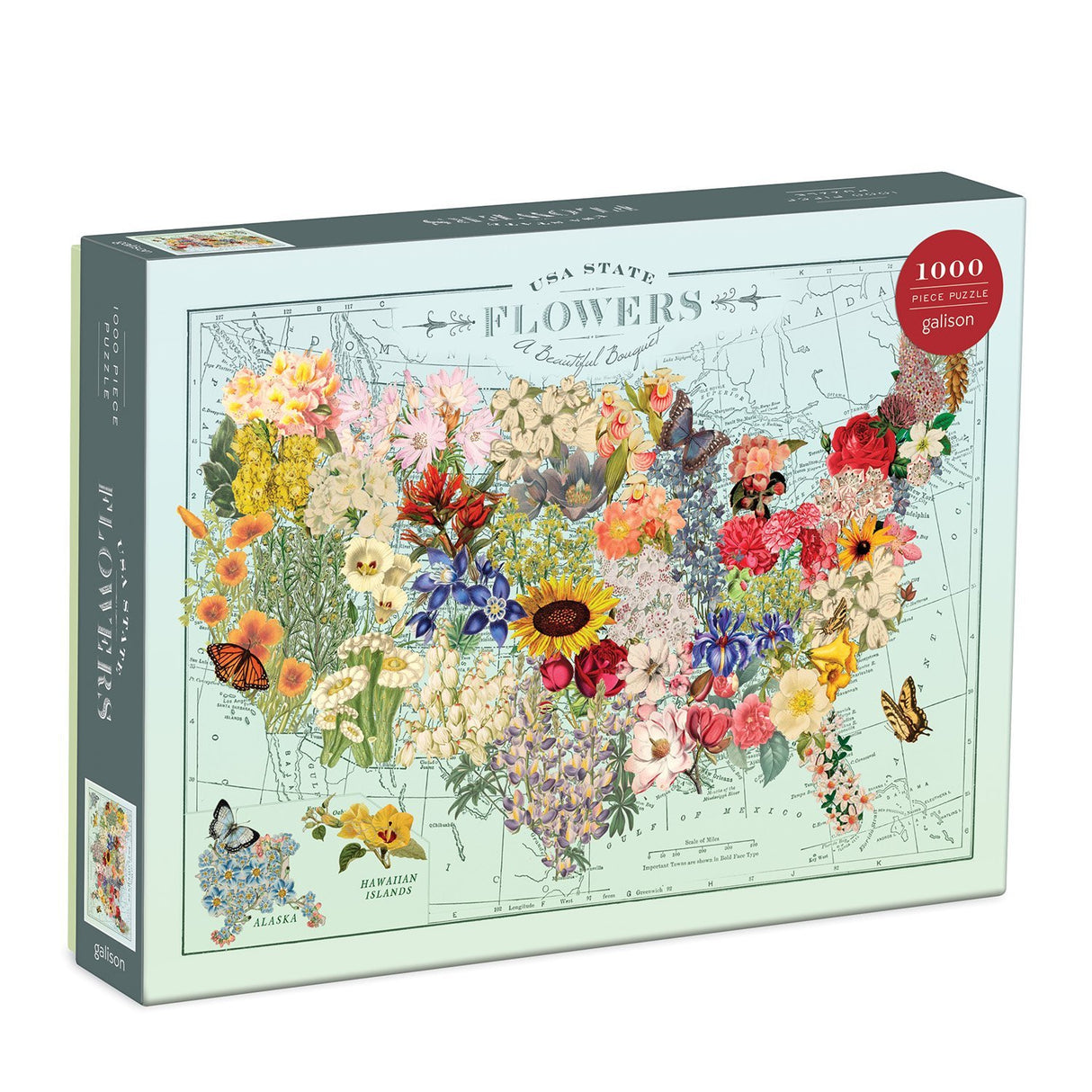 1000pc USA State Flowers Puzzle
