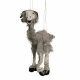 Marionette Large | Grey Goat string puppet with tangle-free control bar and soft grey fur, approximately 26 inches tall.