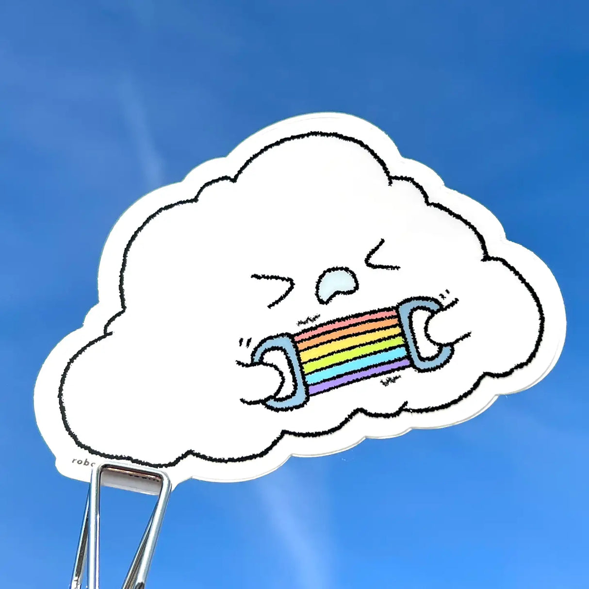 Cloudy Working Out Sticker