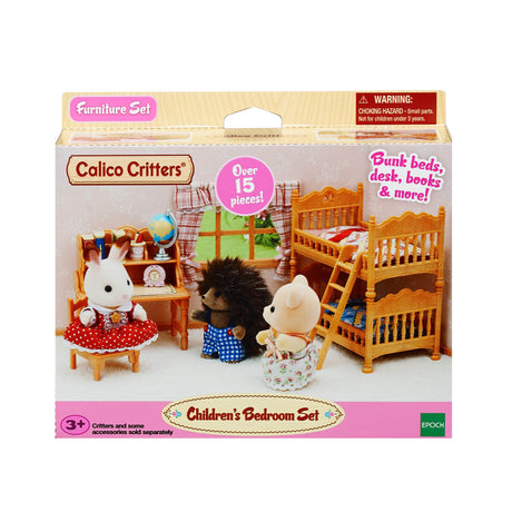 Children's Bedroom Set toy furniture box with miniature animal figures and bunk beds