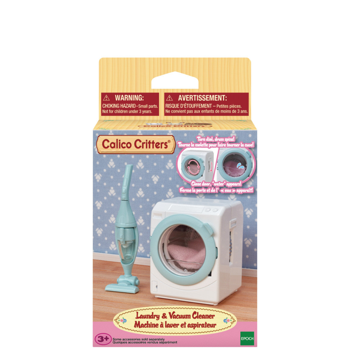 Laundry & Vacuum Cleaner toy set with miniature washing machine and vacuum cleaner
