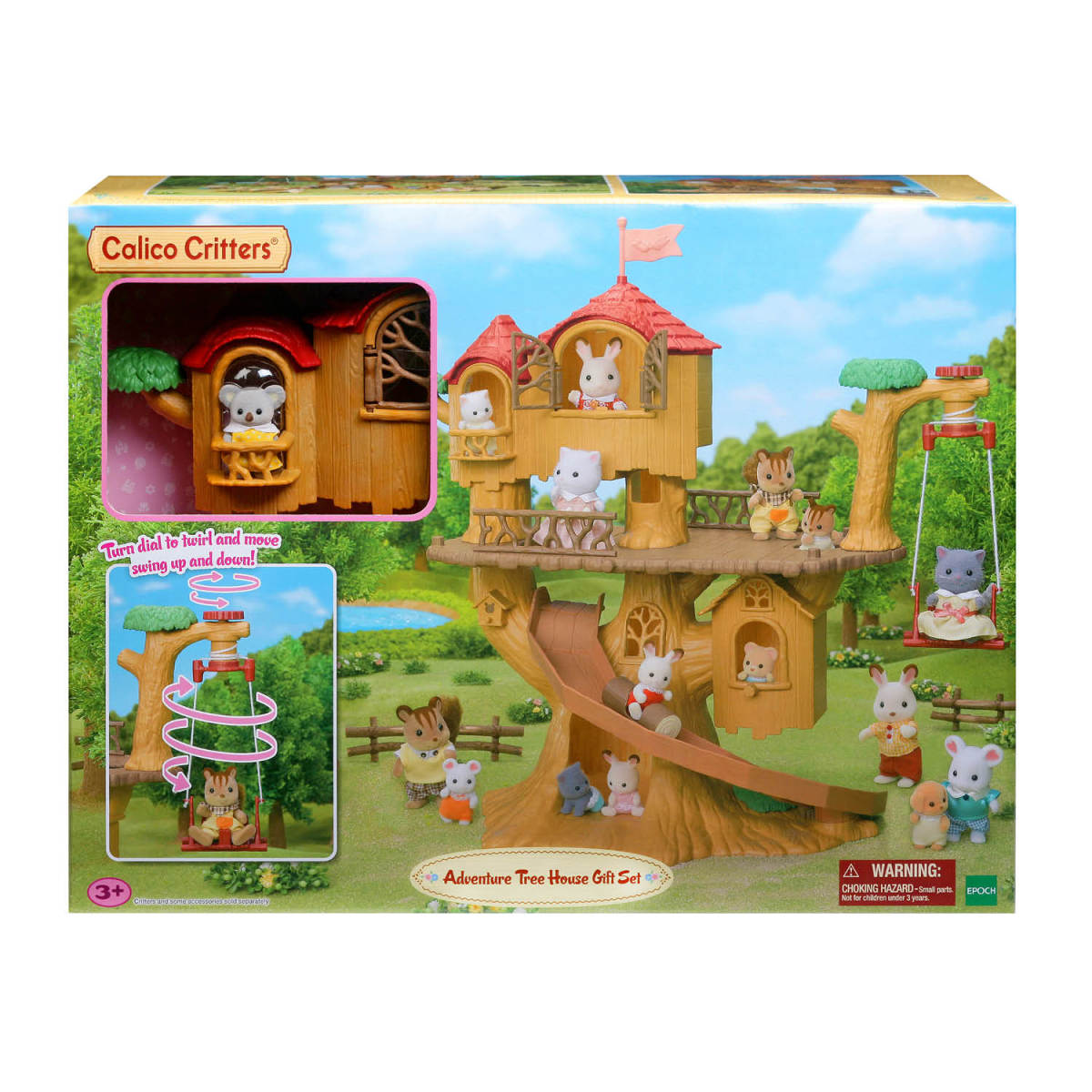 Adventure Treehouse Gift Set featuring a colorful treehouse playset and animal figures