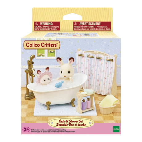 Bath & Shower Set with bunny figures bathtub and bath accessories