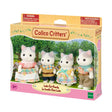Latte Cat Family boxed set with four white cat figures in colorful outfits