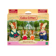 Highbranch Giraffe Family four giraffe figures in colorful outfits inside a window box package