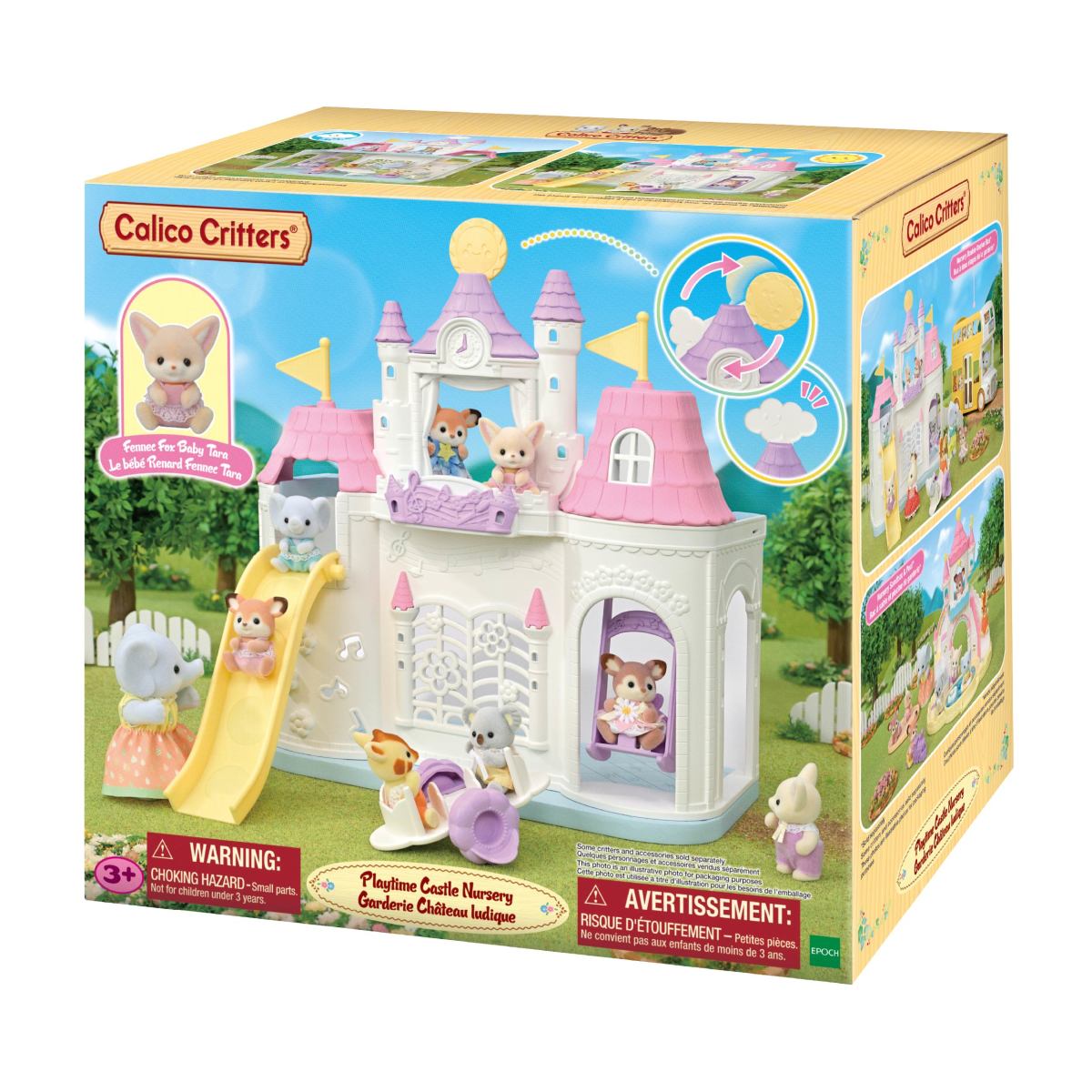 Playtime Castle Nursery playset box featuring a colorful toy castle nursery