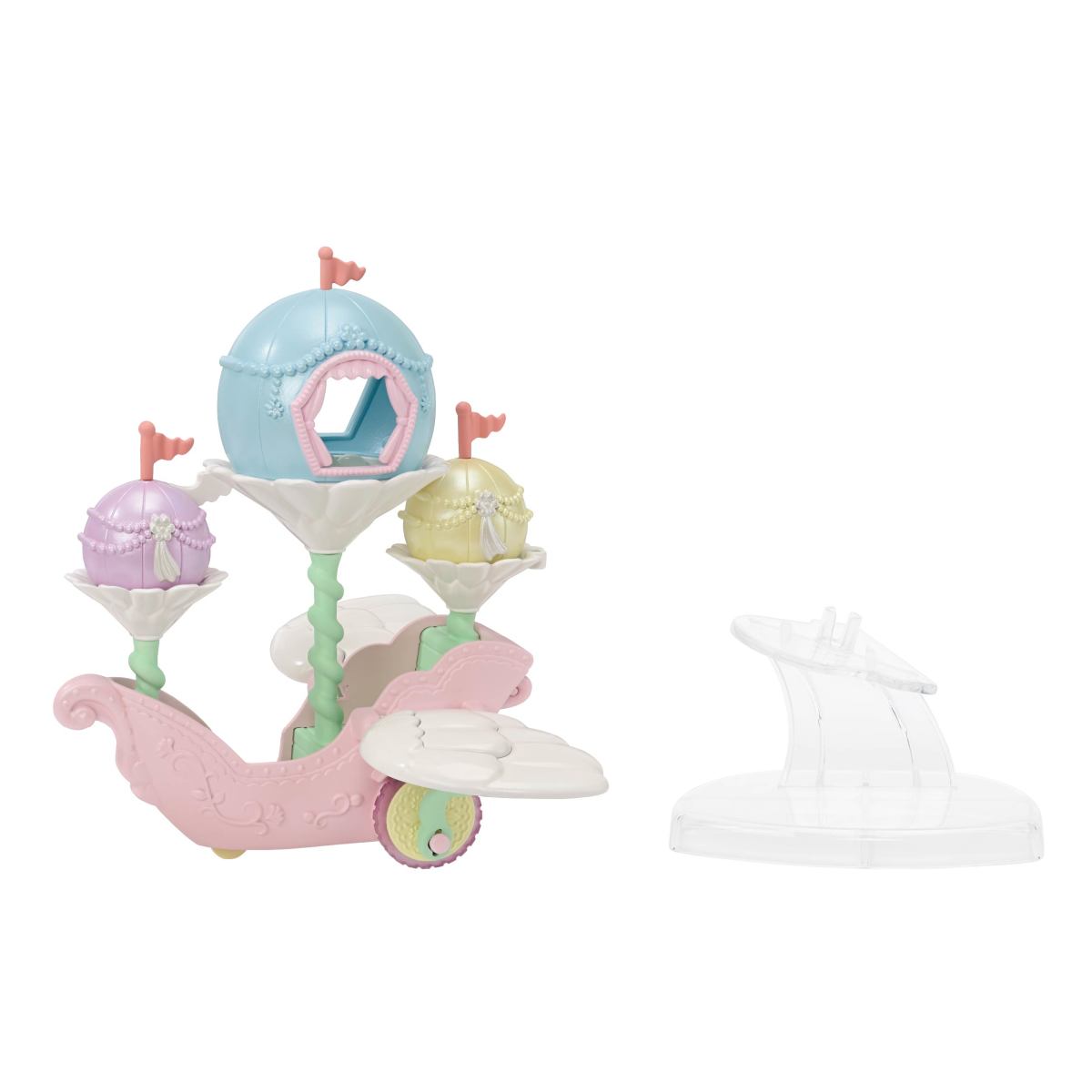 Floral Fantasy Skyship toy with pastel balloon cabins and a whimsical winged airship design