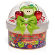 Cherry Apple Crush Crunchy Slime in a clear tub with cherry and apple themed packaging