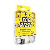 P is for Pizza Travel Tin yellow letter game for children