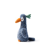 McHugs Weighted Big Eyed Bird soft blue plush bird with orange beak and green feathers