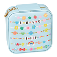 Fashion Friends Jewelry Case in light blue with colorful hearts flowers and stars
