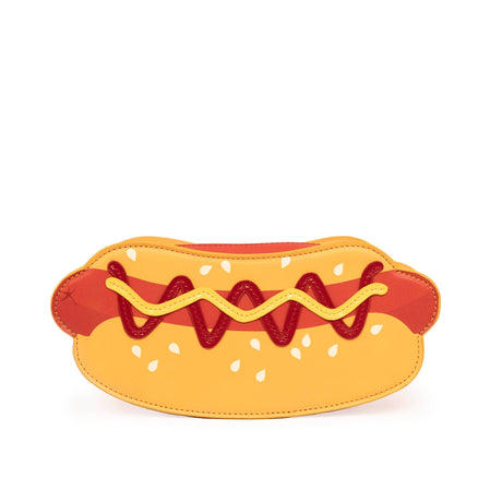 Handbag | Classic Hot Dog with PU leather, zipper closure, adjustable strap, perfect for baseball or Pink's Hot Dog trips.