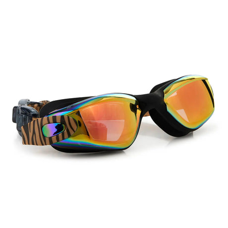 Goggles Tiger Shark with tiger stripe design, UV protection lenses, and silicone frame for comfortable swimming.