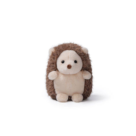 McHugs Weighted Little Hedgehog plush toy with soft brown spines and a cream face