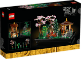 Icons Tranquil Garden set featuring a peaceful garden with cherry blossom trees pagodas and a red bridge
