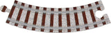 Large wooden curved train track piece designed for NameTrains compatible with other wooden train sets.