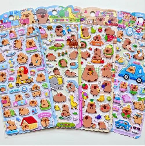 Capybara Puffy Stickers