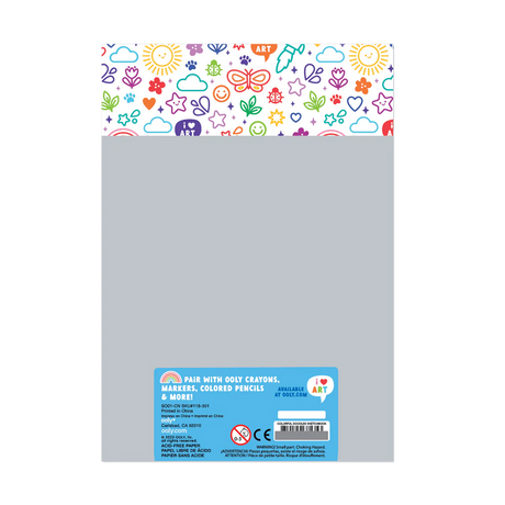 Colorful Doodles Sketchbook with bright doodles on cover, travel-friendly 5.8"x8.3" size, 60 easy-tear pages for kids aged 4+
