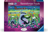 1000pc Meadow Mischief Puzzle box featuring playful skunks in a colorful wildflower meadow