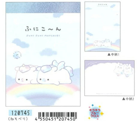 Mini Notepad | Unicorn Funi with full-color unicorn design, petit size 3¼”x2½”, made in Japan by CRUX.