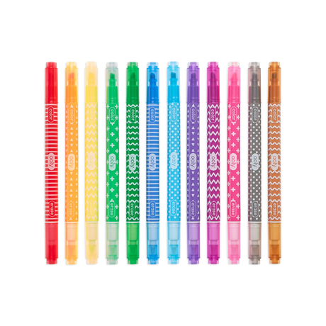 Make No Mistake Erasable Markers twelve vibrant double-sided markers with color and eraser tips for easy mistake correction.