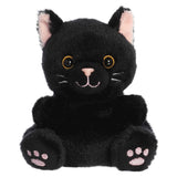Palm Pals Black Cat Twilight black cat plush toy with pink ears and paw pads
