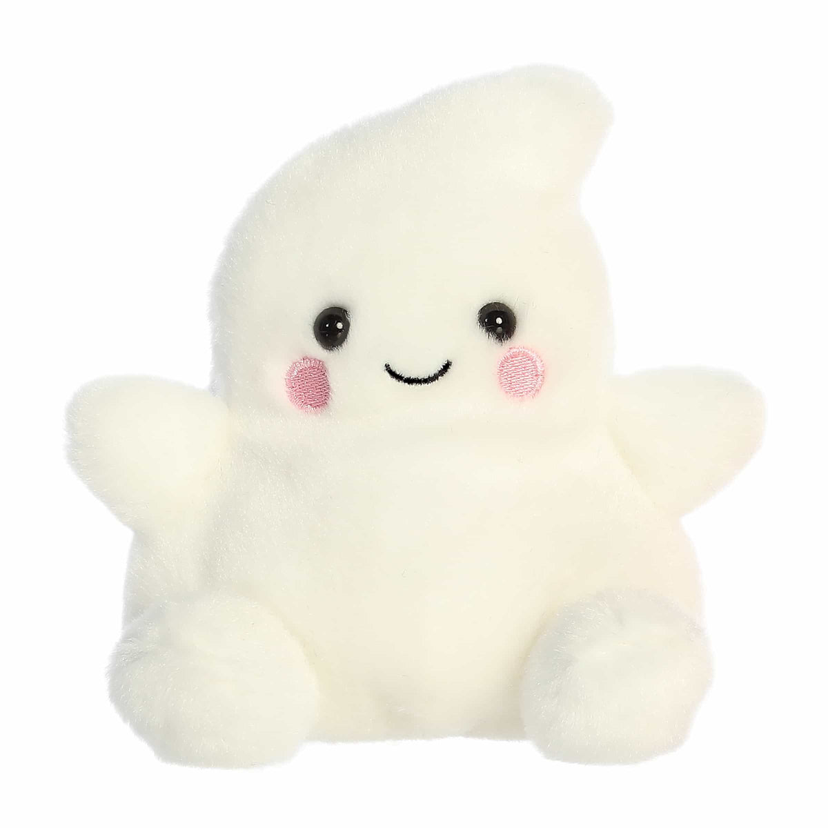 Palm Pals Ghost Tricks plush ghost toy with a smiling face and pink cheeks